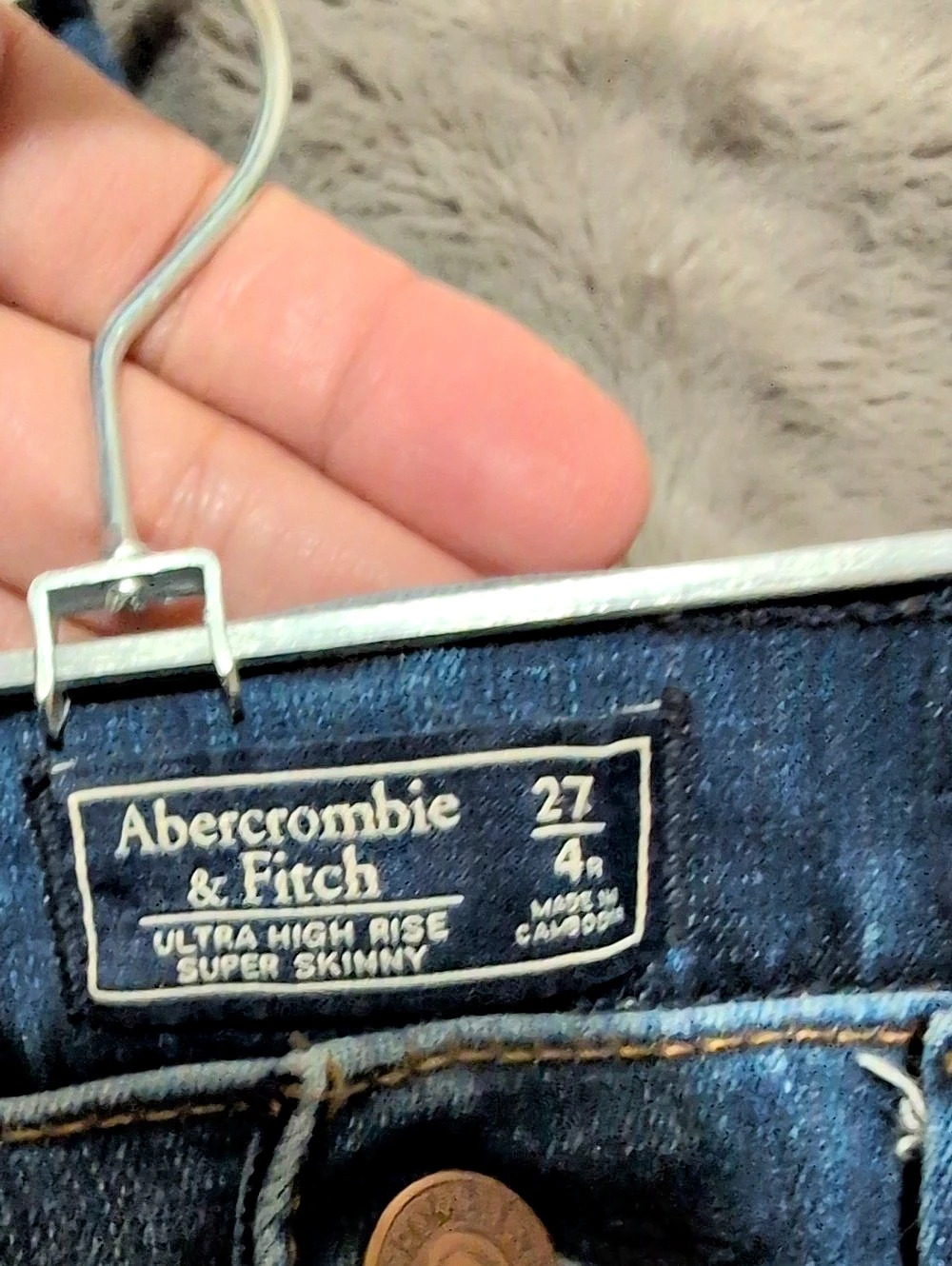 Abercrombie & Fitch Ultra High Rise Super Skinny Jeans Blue Waist 27 - Picture 2 of 6